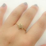 Load image into Gallery viewer, 14K Solid Gold Star Diamond Ring.