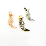 Load image into Gallery viewer, Diamond Sterling Silver Moon Charm