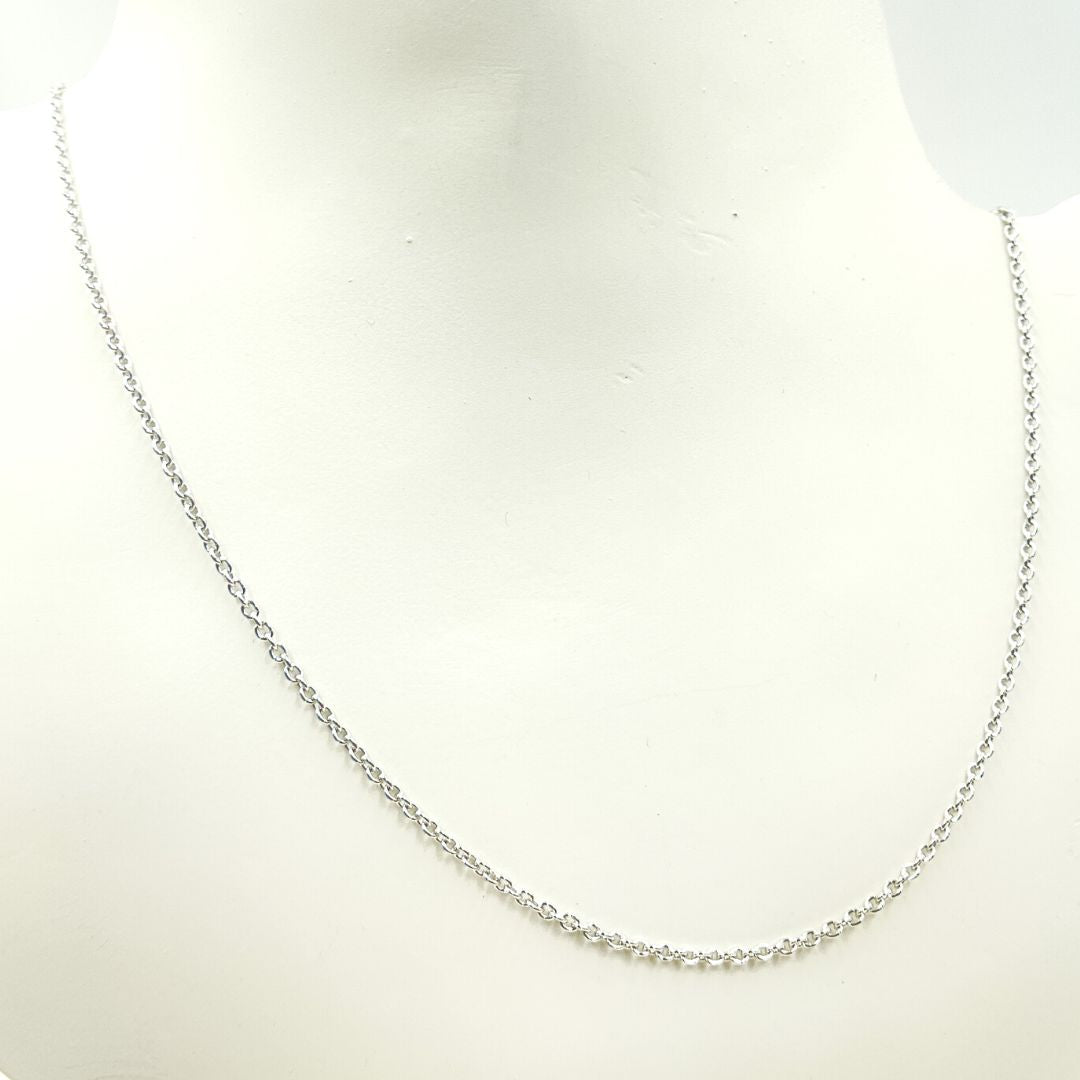 14K Solid White Gold Cable Chain