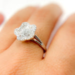 Load image into Gallery viewer, Gold Diamond Flower Ring
