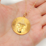 Load image into Gallery viewer, GDP283. 14K Solid Gold with Diamonds Circle Shape Charm with Buddha in the Center