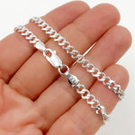 Load image into Gallery viewer, Sterling Silver Curb Monaco Necklace