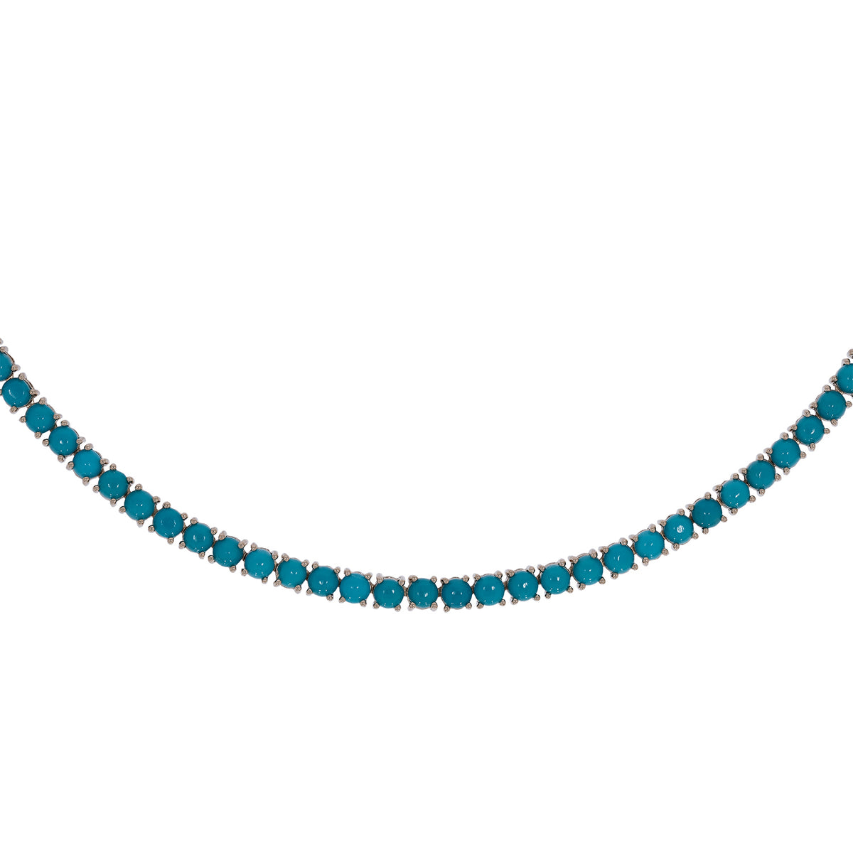 NFZ72587TQ. 14K Solid Gold Turquoise Fancy Necklace
