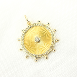Load image into Gallery viewer, 14K Solid Gold Diamond Circle Charm. GDP446