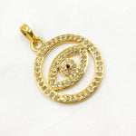 Load image into Gallery viewer, DP486. Diamond Sterling Silver Round Eye Pendant with Gemstone