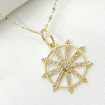 Load image into Gallery viewer, GDP646. 14K Solid Gold Circle Charm with Diamond and Gemstone