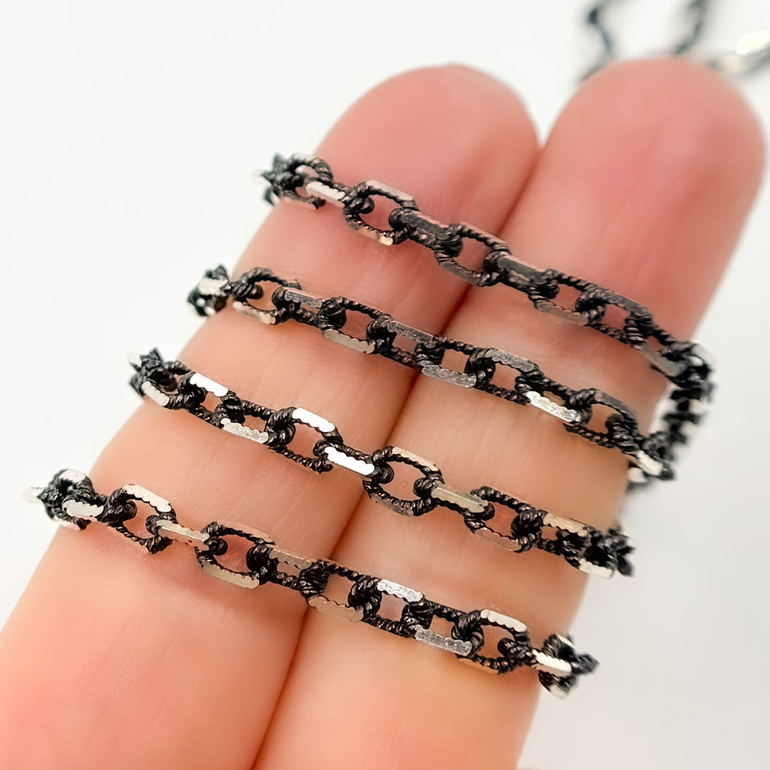 Buy Now Black Rhodium Sterling Silver Diamond Cut Box Chain