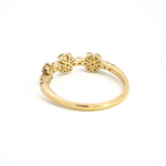 Load image into Gallery viewer, 14K Solid Gold Diamond Flowers Band Ring.