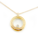 Load image into Gallery viewer, 14K Solid Yellow Gold Chopard Happy Diamond Necklace