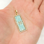 Load image into Gallery viewer, Diamond Sterling Silver Rectangle Enamel Pendant