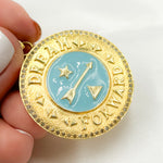 Load image into Gallery viewer, Buy Now Silver Round Arrow Enamel Pendant
