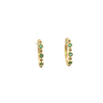 Load image into Gallery viewer, EHA56738EM. 14k Solid Gold Diamond and Emerald Oval Hoop