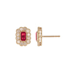 Load image into Gallery viewer, EFI54128. 14k Solid Gold Diamond and Gemstone Studs Earrings