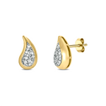 Load image into Gallery viewer, EFC53026. 14k Solid Gold Diamond Drop Studs Earrings