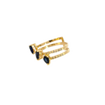 Load image into Gallery viewer, 14k Solid Gold Blue Sapphire and Diamond 3 Drops Ring.