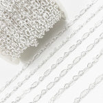 Load image into Gallery viewer, Buy Silver Textured Long and Short Link Chain