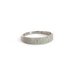 Load image into Gallery viewer, 14k Solid White Gold Half Eternity Diamond Ring.