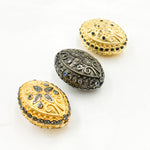 Load image into Gallery viewer, DC849. Diamond & Sterling Silver Oval Bead