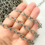 Load image into Gallery viewer, Oxidized Sterling Silver Twisted Round Link Chains