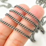 Load image into Gallery viewer, Oxidized Sterling Silver Curb Chains