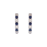 Load image into Gallery viewer, EHE57608. 14K Solid Gold Diamond and Gemstone Huggies