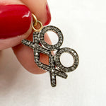 Load image into Gallery viewer, DC013. Diamond Sterling Silver "XO" Pendant