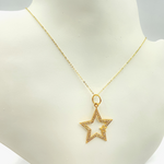 Load image into Gallery viewer, 14K Solid Gold Diamonds Star Charm. GDP182