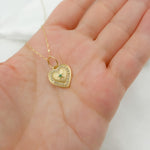 Load image into Gallery viewer, 14k Solid Gold Diamond and Emerald Heart Charm. GDP627
