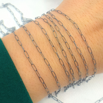 Load image into Gallery viewer, Black Rhodium Sterling Silver Paperclip Chain