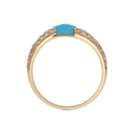 Load image into Gallery viewer, DRN05816TQ. 14k Solid Gold Turquoise and Diamond Fancy Ring