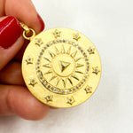Load image into Gallery viewer, DP398. Diamond Sterling Silver Round Star and Sun Pendant