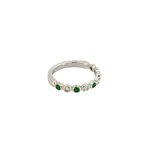 Load image into Gallery viewer, 14k Solid Gold Emerald and Diamond Band Ring.