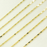 Load image into Gallery viewer, 14k Solid Yellow Gold Diamond Cut Bars Link Chain by Foot