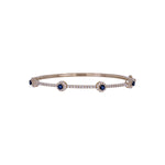 Load image into Gallery viewer, BNJ68672BS. 14K Solid Gold Diamond & Blue Sapphire Bangle