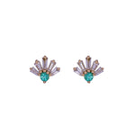 Load image into Gallery viewer, EFD54403. 18K Solid Gold Diamond & Gemstone Earring