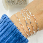 Load image into Gallery viewer, 925 Sterling Silver Flat Oval and Round Link Chain