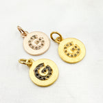 Load image into Gallery viewer, DC067. Diamond Sterling Silver Letter "G" Round Charm