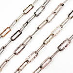 Load image into Gallery viewer, Black Rhodium Sterling Silver Hammered Paperclip Link Chain