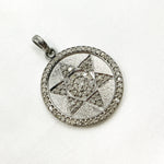 Load image into Gallery viewer, DP220. Diamond Sterling Silver Round Star Pendant
