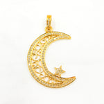 Load image into Gallery viewer, Sterling Silver Moon and Star Pendant