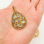 Load image into Gallery viewer, DSP05. Diamond Silver Gemstone Drop Pendant