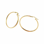 Load image into Gallery viewer, GER168. 14K Solid Gold Hollow Hoop Earrings