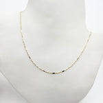 Load image into Gallery viewer, 14K Yellow Solid Gold Flat Bar and Singapore Link Necklace