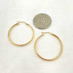 Load image into Gallery viewer, GER169. 14K Gold Hollow Hoop Earrings