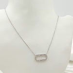 Load image into Gallery viewer, NT403731. 14K Solid Gold Rectangular Shaped Diamond Necklace