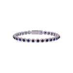 Load image into Gallery viewer, CB97418BS3. 14K White Solid Gold Diamond and Blue Sapphire Fancy Bracelet