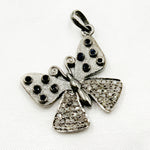 Load image into Gallery viewer, DP382. Diamond Sterling Silver Butterfly Pendant with Gemstone