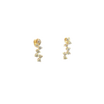 Load image into Gallery viewer, EFF52403. 14k Solid Gold Diamond Dangle Stud Earrings
