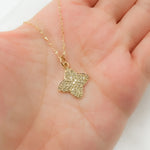 Load image into Gallery viewer, GDP88. 14k Solid Gold Diamond Flower Charm