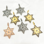 Load image into Gallery viewer, Diamond Silver Star Pendant with Gemstone